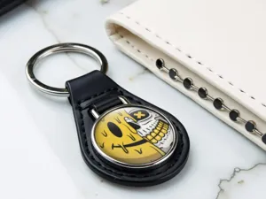 Keychain Leather Alloy Secure Clip